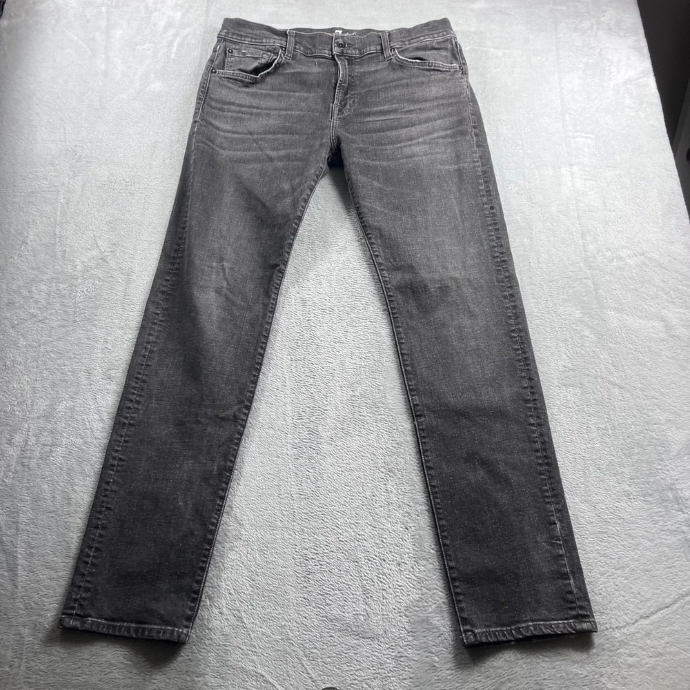 7 For All Mankind Paxtyn Skinny Jeans Mens 32 Charcoal Gray Stretch Denim